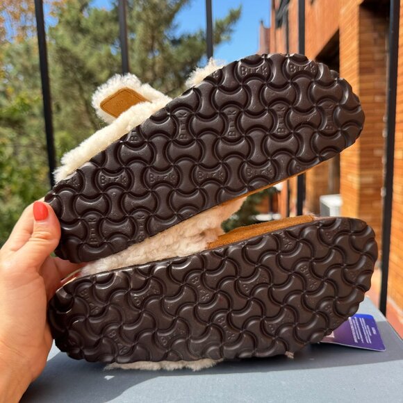 New Birkenstock Arizona Teddy Split Suede Shearling Sandals Shoes US 8 / EUR 39 - Picture 8 of 15